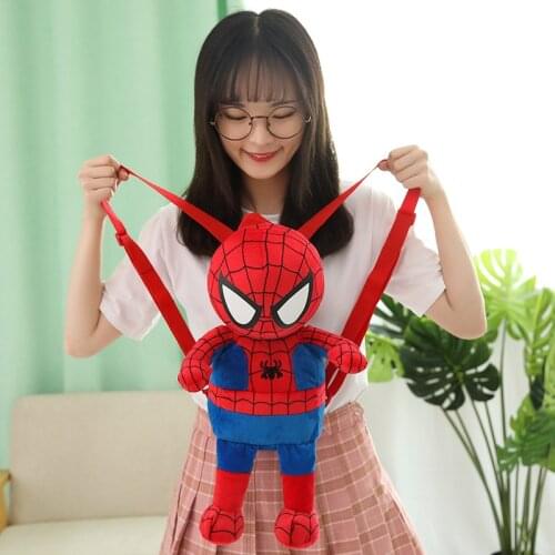 42cm Big Disney Marvel Spiderman Plush Backpacks Cartoon Iron Man Backpacks for Girls Boys Gift Captain America Bags Cartoon