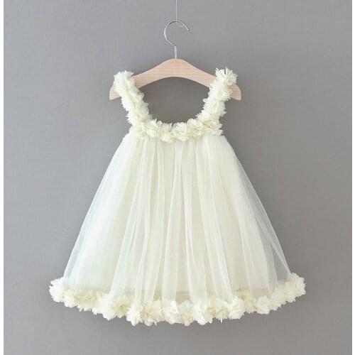 Beautiful Kids Lowers Collar Dress for Girls Tiered Mesh Dress Toddler Fairy Princess Sundress for Birthday Party