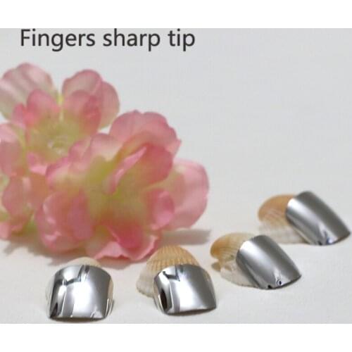 Sexy fashion fake nails nail metal plate short dimension Pure Silver #N12