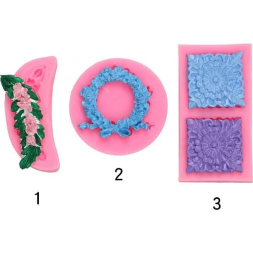 DIY Crystal Drop Gel Feather Flower Bush Square Pattern European Wall Decorated Silicone Mold