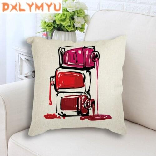 Nordic Cushion Water Color Nail Gel Posters Printed Pillowcase Decorative Pillows Cushion Cover Use For Home Sofa Car Office