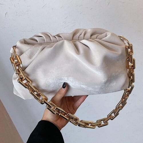 Folded Cloud Bag for women Shoulder bags 2020 new Fashion Thick chain Female Handbags ladies Underarm bag totes bolsa feminina