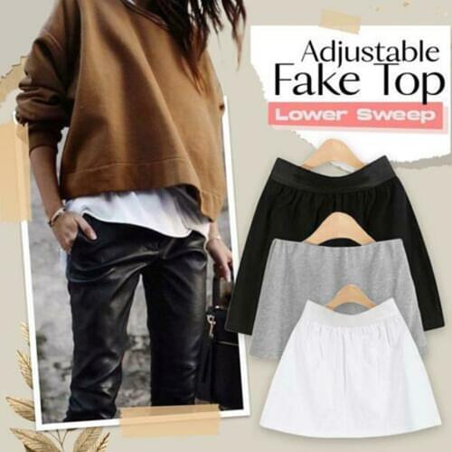 High Waist Skirt Adjustable Layering Fake Top Lower Sweep Set Skirt Half-length Splitting A Version Women Casual Skirts