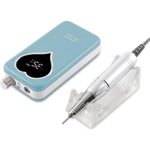 LED LOGO Heart 35000RPM Portable Electric Nail Drill Machine Set for Professional Manicure Electric Nail File Drill Ceramic Bit