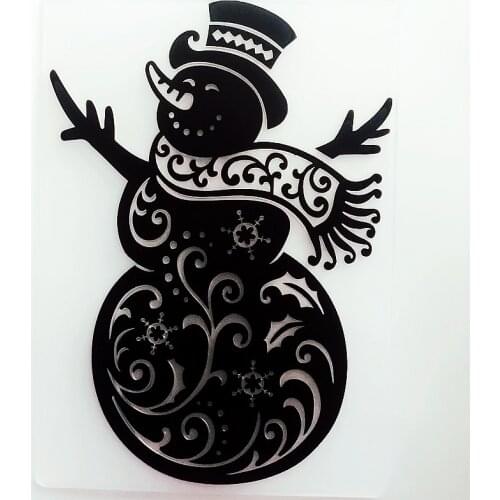 YLEF063 Snowman Plastic Embossing Folder For Scrapbook Stencils DIY Photo Album Cards Making Decoration Scrapbooking Template