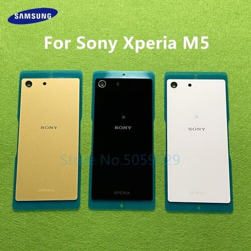 Back Glass Cover Rear panel Housing Case Battery door Replacement For Sony Xperia M5 E5603 E5606 E5653