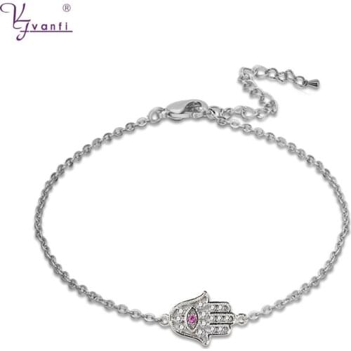 Women Best Friend Silver Plated Bracelet Dainty Cute Shiny Hand Palm Shape Bracelets For Women Gift