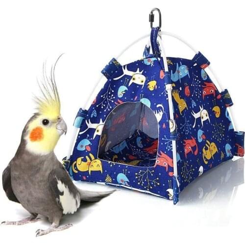 1pc Cartoon Bird Parrot Tent House Canvas Fabric Bird House Bed Cave Cage Hammock Mini Animal Parrot jaulas para aves gaiola