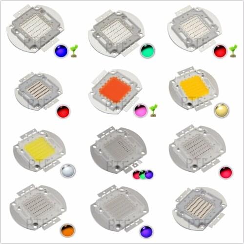 1pcs High Power LED 50W Chip Natural Cool Warm White Red Blue Green UV RGB IR Full Spectrum Grow Light 50 W LED for Floodlight
