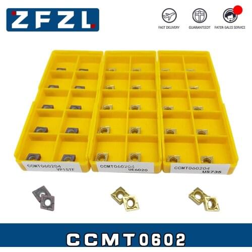 10pcs CCMT060204-VP15TF UE6020 US735 carbide turning insert CCMT CNC machining center special for cylindrical turning toolholder