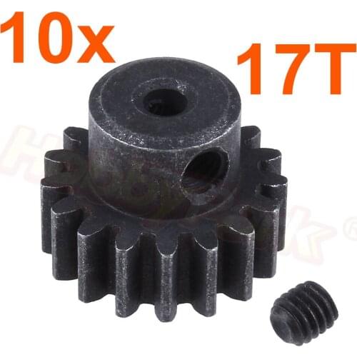 10pcs For WLtoys 1/18 17T 390 Motor Gear Metal Upgrade Parts A949 A959 A969 A979 K929 Buggy RC Car Parts K949-59