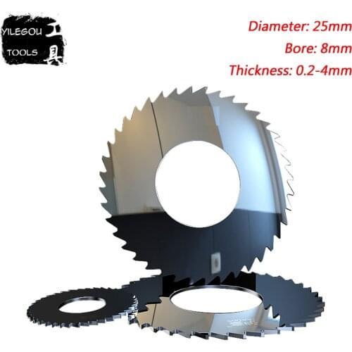 25mm Tungsten Steel Milling Cutter 25x8mmx40T Solid Tungsten Carbide Circular Saw Blade Cut Stainless Steel, Thickness 0.2-4mm
