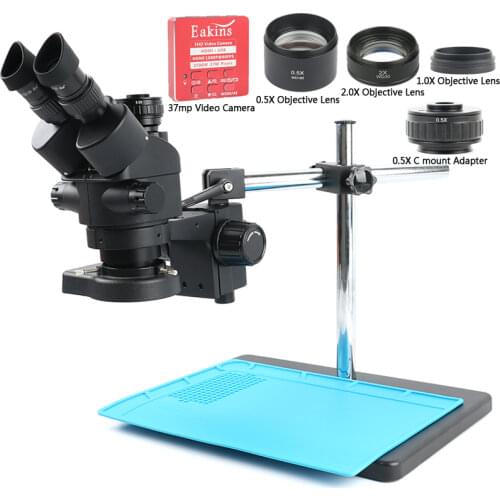 37MP 1080P HDMI USB Video Camera 3.5X-90X Simul-Focal Stereo Microscope Trinocular Microscope Set For PCB Soldering Repair