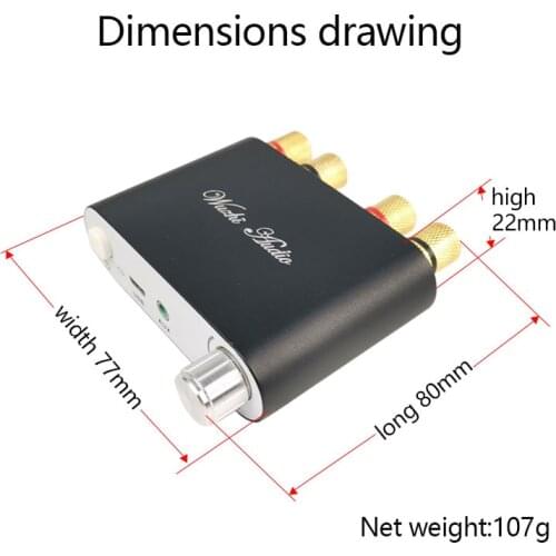 502D Bluetooth 5.0 Wireless Stereo Audio Power Amplifier Board TPA3116 50WX2 Car AMP Amplificador Home Theater