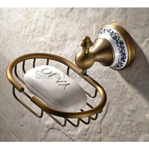 Antique Brass Soap Basket Wall Mounted Soap Dish Holder Soap Basket Bathroom Accessories Lba409