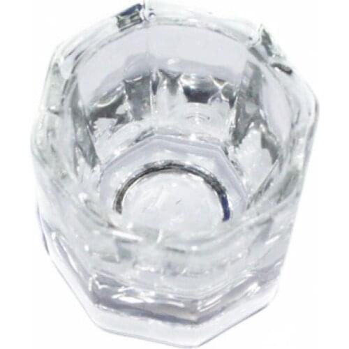Showing Shelf Arcylic Powder Glass Cup Dappen Dish Container for Arcylic Nail Art Liquid Powder Octagonal Shape