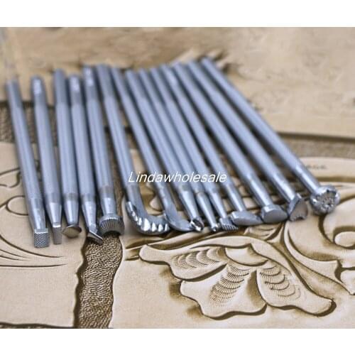 Leather carving tool, 14 piece set leather printing tool
