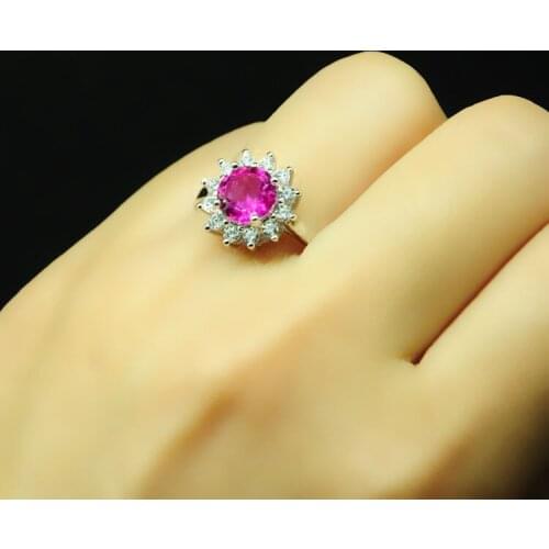 LANZYO 925 Sterling silver Pink topaz Ring fashion gift for women jewelry Pink topaz ring Fine Jewelry wholesal j070701agfb