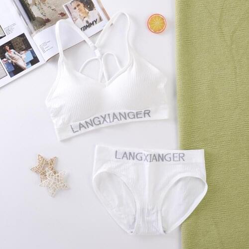 Teens bra set girls Underwear Camisole Cotton Hipster 10-15Y Kids Adjustable sling Big Girls Training summer Sport