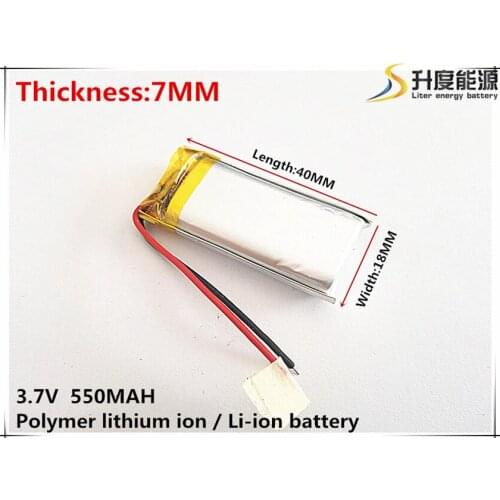 Li-po 3.7V,550mAH,[701840] PLIB; polymer lithium ion / Li-ion battery for GPS,mp3,mp4,mp5,dvd,,model toy