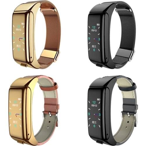 Fashion 2 In 1 Smart Wristbands With Bluetooth Earphone Fitness Bracelet Band Voice callsHeart Rate Monitor Smart Watch For Men