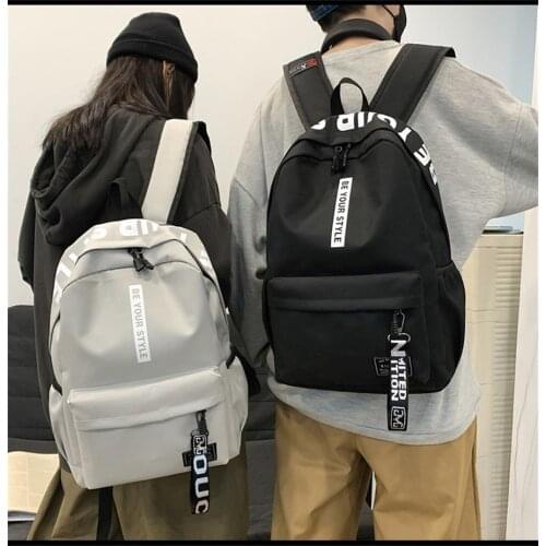 2021 Fashion Oxford Fabric High School Bags Ribbon Zipper Head Womens And Men College Boy Backpacks For Teenagers Street Trend