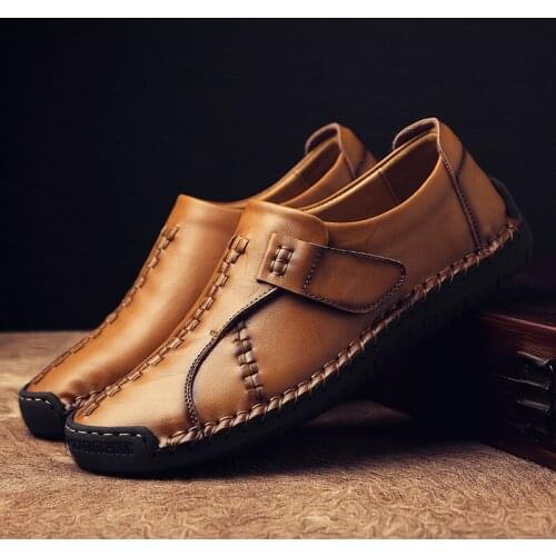Mens shoes autumn fashion shoes large new all-around board shoes mens Korean version lazy mens casual leather shoes men
