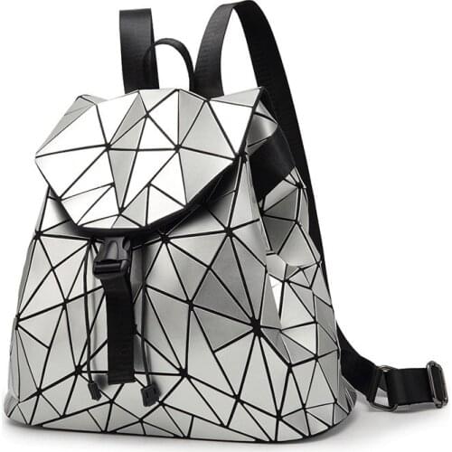 Irregular Geometric Triangle Sequin Backpack Women Bagpack Fashion Female Backpacks for Girls rugzak back pack