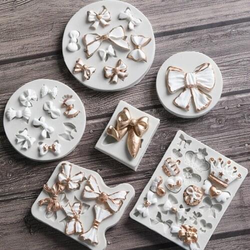 Multiple mini Bow Bowknots Shape Cake Mold Chocolate Mold for The Kitchen Baking Cake Tool DIY Sugarcraft Decoration Tool