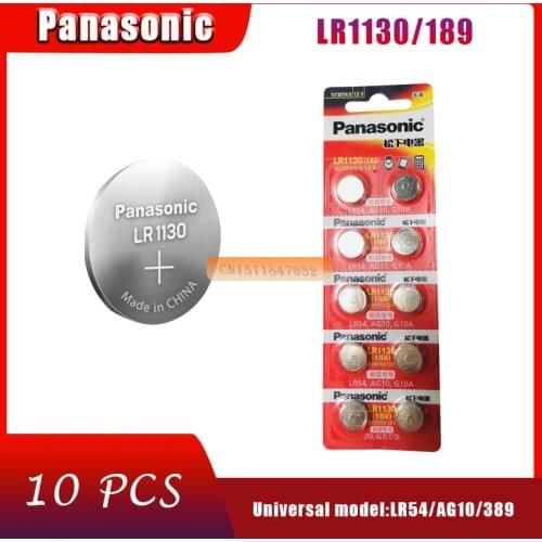 10PCS 100% Genuine wholesale PANASONIC LR54 189 AG10 L1131 SR1130 G10 V10GA 389 Alkaline Button Cell Coin Battery
