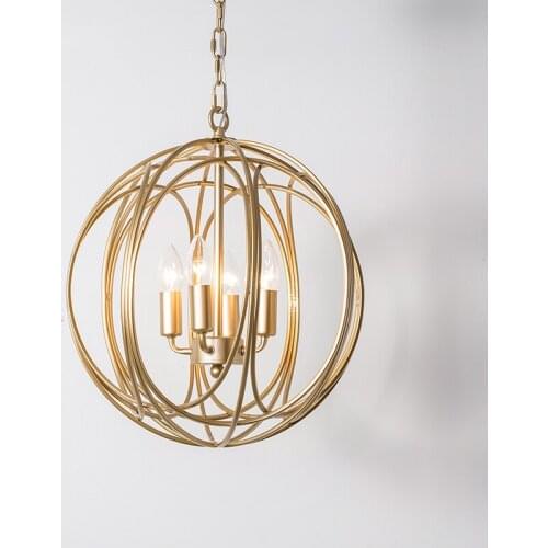 Globe iron cage pendant lighting gold bedroom suspension light kitchen fixture loft for dining room nordic home decorative lamps