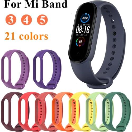 For Xiaomi mi band 3 4 5 Strap Bracelet Accessories Pulseira Miband Replacement Silicone Wriststrap Smart Wrist for Mi Band 5 4