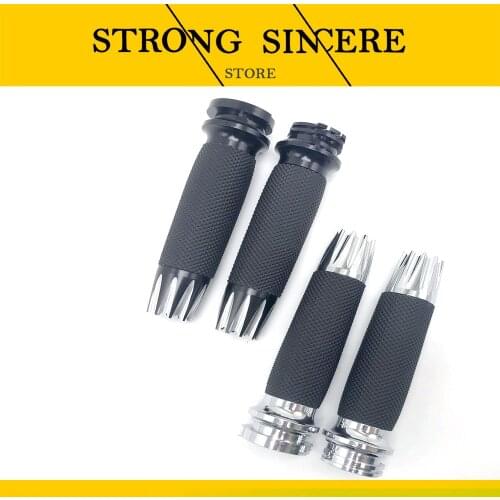 Motorcycle Rubber Hand Grips Handle Bar Handlebar Grip For Harley Dyna Softail Sportster XL 883 XL1200 XL48 Breakout Custom