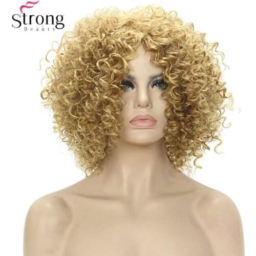 StrongBeauty Synthetic Afro Kinky Curly Wig Golden Heat Resistant Hair Wigs for Women COLOUR CHOICES
