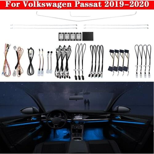 For Volkswagen Passat 2019-2020 Ambient Light 10-Color Set Automatic conversion Decorative lighting Atmosphere Lamp LED strip
