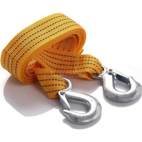 Heavy Duty Car Tow Strap with Safety Hooks, Recovery Strap, 3 Tons Capacity, High-strength Polypropylene Towing Strap