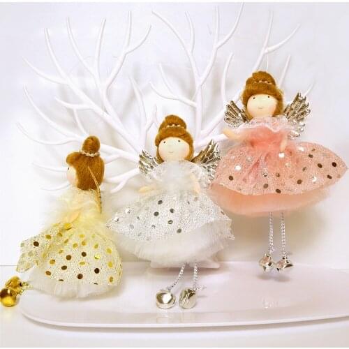 3pcs Navidad 2021 Decor Cute Angle Doll Christmas Tree Pendants Hanging Ornaments New Year Xmas Decor Home Noel Natal Decoration