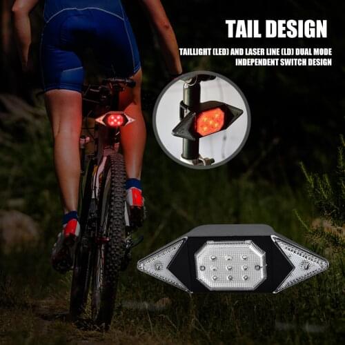 Turn Signals for Bicycle USB Rechargeable Bike Rear LED Lamp Warning Taillight with Wireless Controller Cycling Equipment