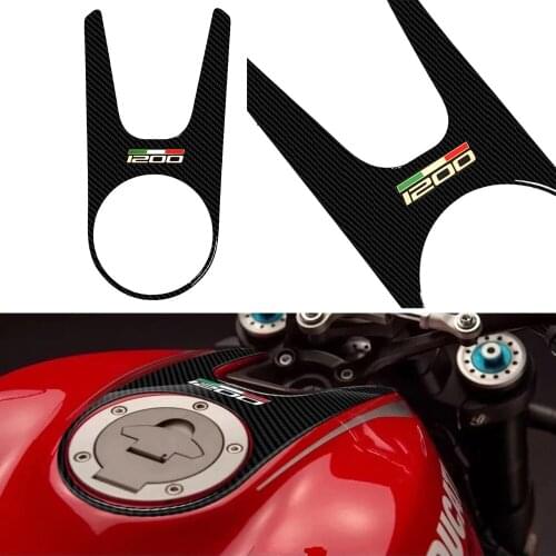 3D Carbon-Look Motorcycle Gas Tank Pad Protector Case for Ducati Monster 1200 2015 2016 2017