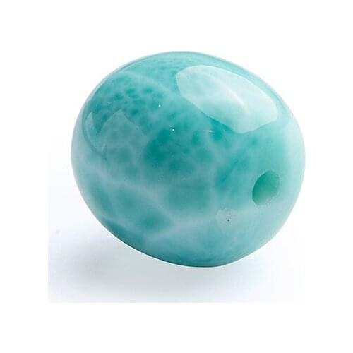 Genuine Natural Blue Larimar Gems Crystal Barrel Shape Necklace Fashion Woman Lady Pendant 16*15mm