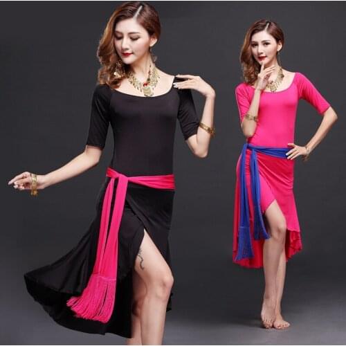 2017 Limited Bamboo Fiber Rushed Women Cotton Belly Dance Dress With Belt Safety Pants Bellydance Costume Professionals