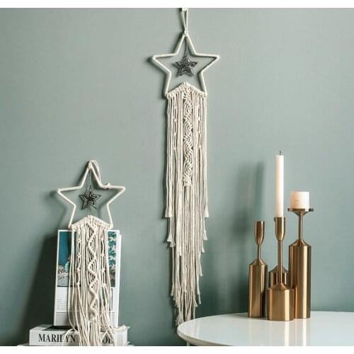 Star Dream Catcher Macrame Wall Hanging Tapestry Home Wall Decor Handmade Dreamcatcher Ornament Party Background Decoration