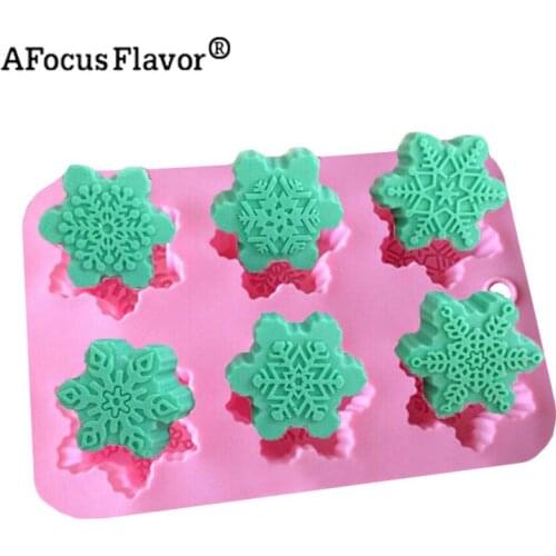 1 Pc Snowflake Shape Silicone Baking Cake Ice Cream Moon Cake Mold Soap Making Molds Of Different Shapes Cupcake