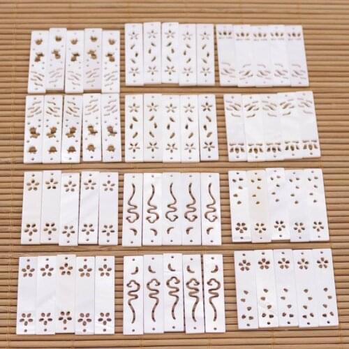 10PCS 7mmX30mm Rectangle Shell flower White Mother of Pearl