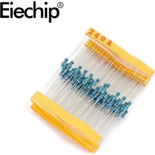 100pcs/lot 1/4W 1% Metal film resistor 240R 0.25W resistance 240 ohm Throught Hole