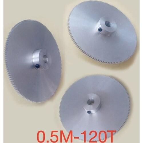 2PCS/LOT Diameter:61mm Hole d:10mm Aluminum Alloy Convex Gear 0.5M-120Teeth Precision Micro Motor Gear