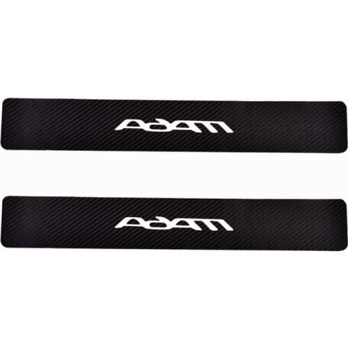 2Pcs Car Door Sill Step Plate For Opel Adam Door Threshold Plate Carbon Fiber Pu leather Car-Styling