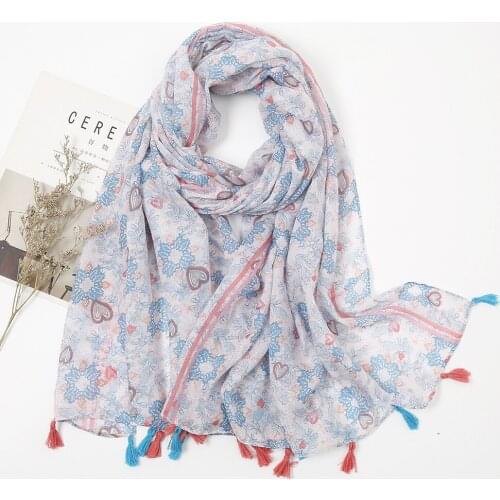 5 Colors Luxury Floral Cotton Hijab Scarf Female Autumn Hijab Ladies Print Shawls and Wraps Bufandas Muslim Bonnet Caps 180*90cm
