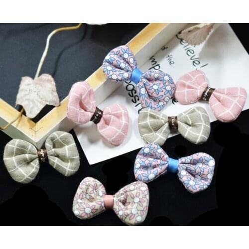 8x Cotton Bowknot Embellishments for DIY Kids Children Baby Hair Accessories