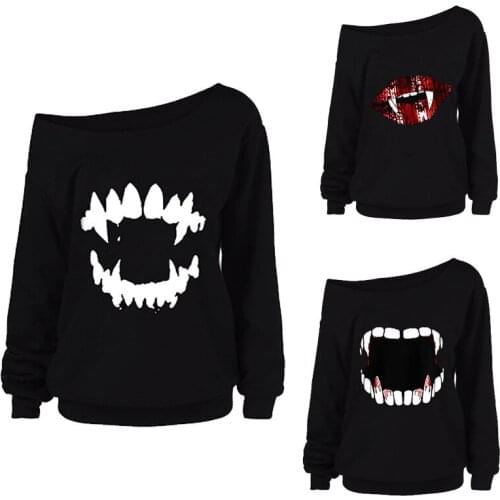 ALALY Autumn and Winter Halloween Clothes For Women long sleeve Tops Women Blouse Fall 2020 Women Clothes day of the dead